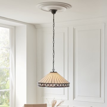 Endon 111961 - Kedjehängd Tiffany-ljuskrona FARGO 3xE27/10W/230V, diam. 50 cm
