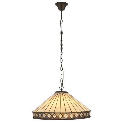 Endon 111961 - Kedjehängd Tiffany-ljuskrona FARGO 3xE27/10W/230V, diam. 50 cm