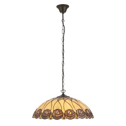 Endon 111985 - Ljuskrona med kedja Tiffany HUTCHINSON 3x E27/10W/230V Ø 50 cm