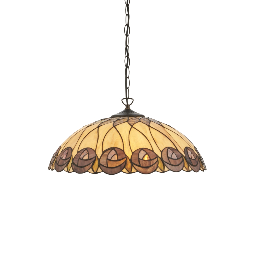 Endon 111985 - Ljuskrona med kedja Tiffany HUTCHINSON 3x E27/10W/230V Ø 50 cm