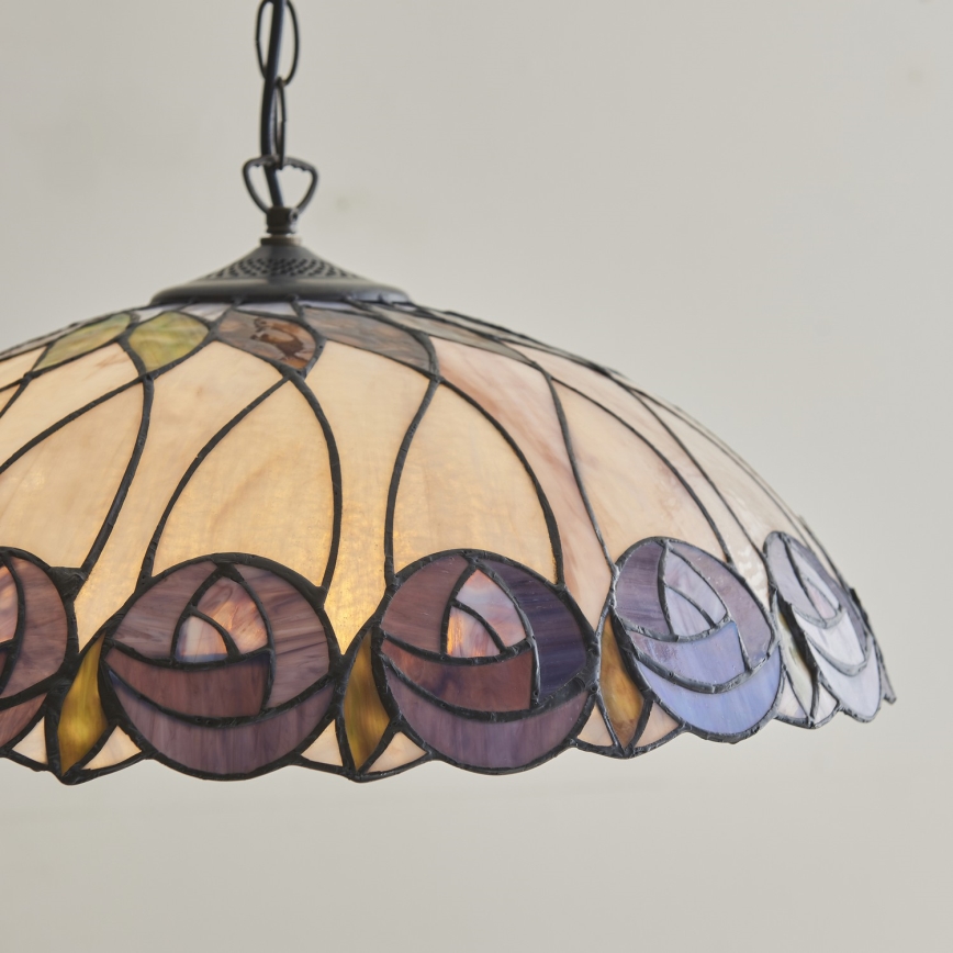 Endon 111985 - Ljuskrona med kedja Tiffany HUTCHINSON 3x E27/10W/230V Ø 50 cm