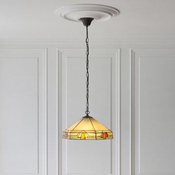 Endon 111989 - Ljuskrona på kedja Tiffany NEVADA 3xE27/10W/230V Ø 40 cm