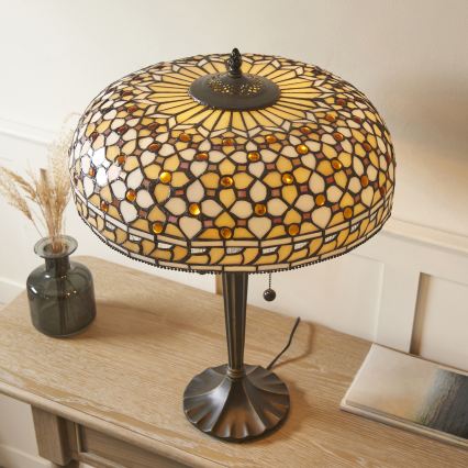 Endon 112178 - Bordslampa Tiffany MILLE FEUX 2xE14/40W/230V Ø 45 cm