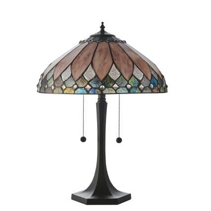 Endon 112183 - Bordslampa Tiffany BROOKLYN 2xE14/10W/230V Ø 40 cm