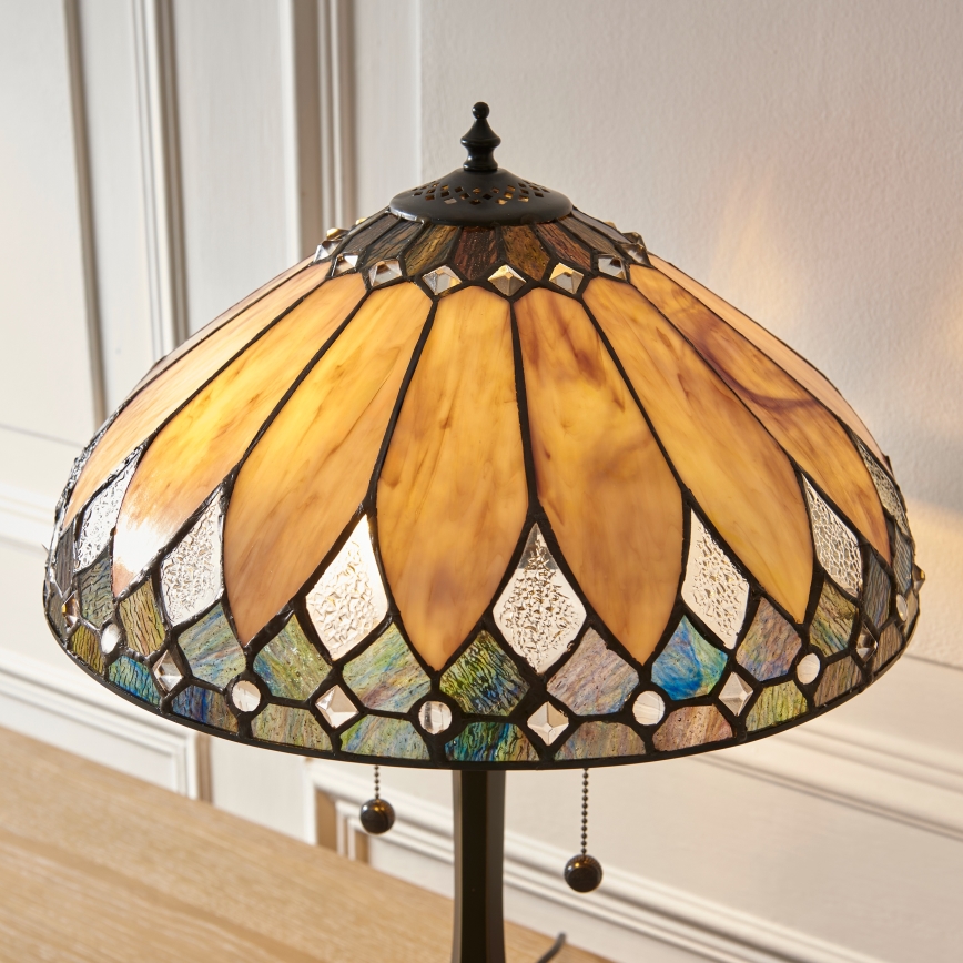 Endon 112183 - Bordslampa Tiffany BROOKLYN 2xE14/10W/230V Ø 40 cm