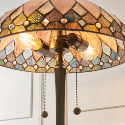 Endon 112183 - Bordslampa Tiffany BROOKLYN 2xE14/10W/230V Ø 40 cm
