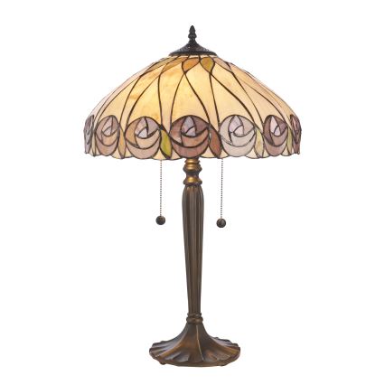 Endon 112184 - Bordslampa Tiffany HUTCHINSON 2xE27/10W/230V diam. 40 cm