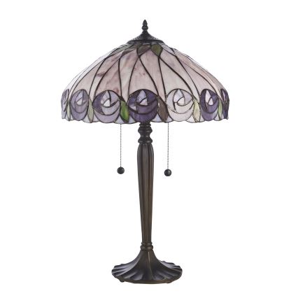Endon 112184 - Bordslampa Tiffany HUTCHINSON 2xE27/10W/230V diam. 40 cm