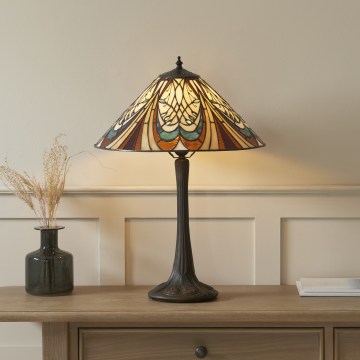 Endon 112185 - Tiffany HECTOR bordslampa 1xE27/10W/230V Ø 40 cm