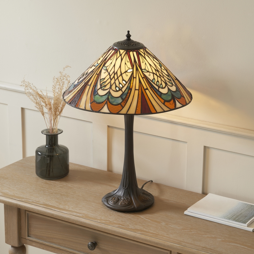 Endon 112185 - Tiffany HECTOR bordslampa 1xE27/10W/230V Ø 40 cm