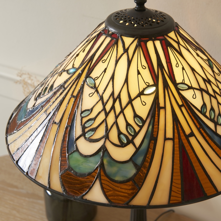 Endon 112185 - Tiffany HECTOR bordslampa 1xE27/10W/230V Ø 40 cm