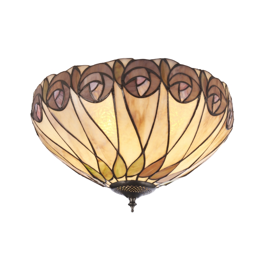 Endon 112188 - Tiffany-taklampa HUTCHINSON 2xE27/60W/230V, diam. 40 cm