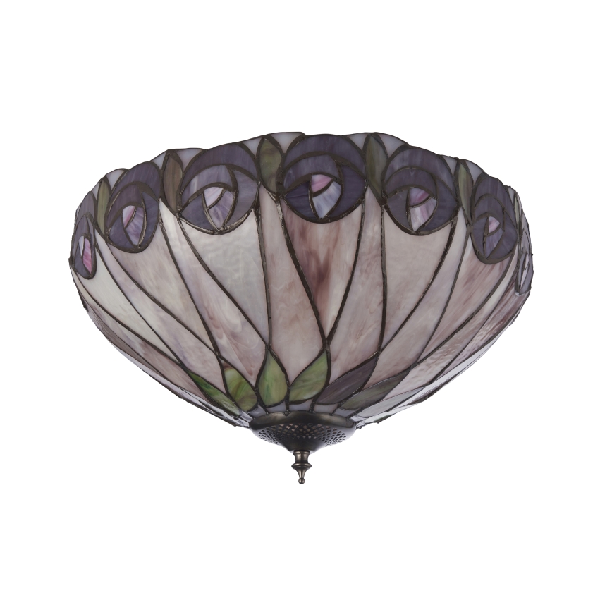 Endon 112188 - Tiffany-taklampa HUTCHINSON 2xE27/60W/230V, diam. 40 cm