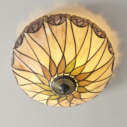 Endon 112188 - Tiffany-taklampa HUTCHINSON 2xE27/60W/230V, diam. 40 cm