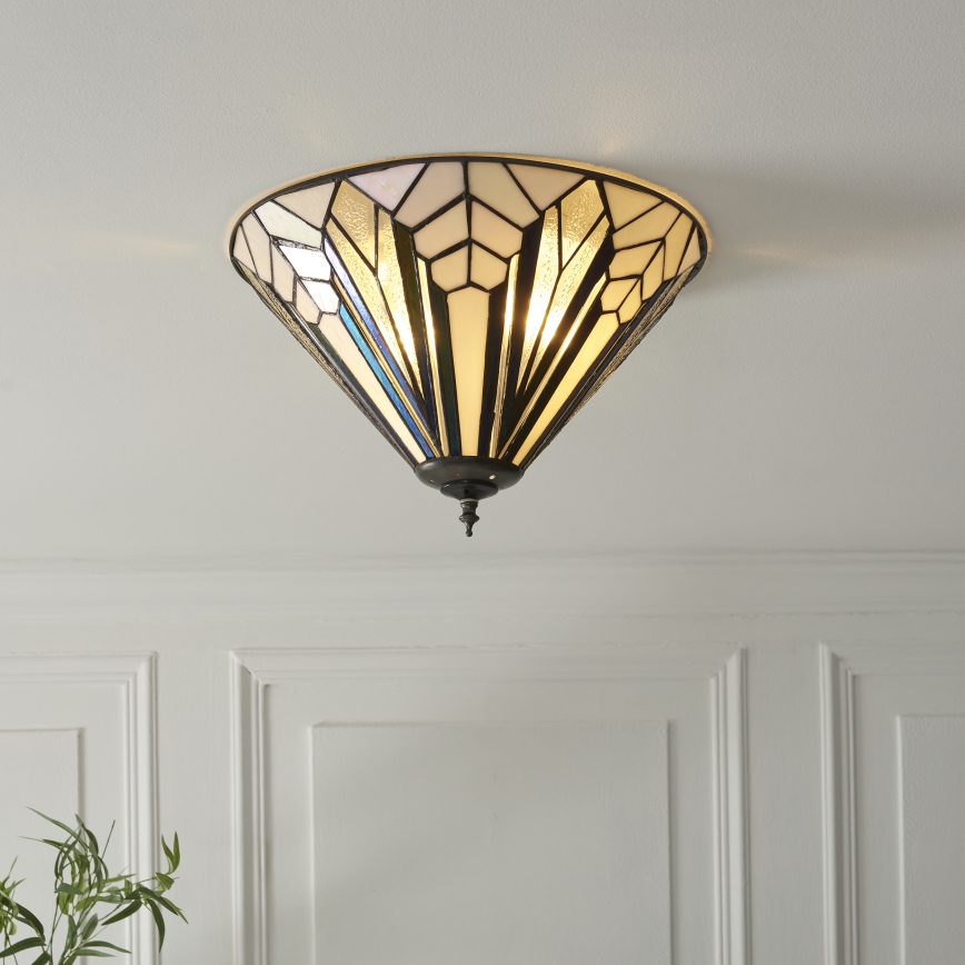 Endon 112191 - Taklampa Tiffany ASTORIA 2xE27/60W/230V Ø 40 cm