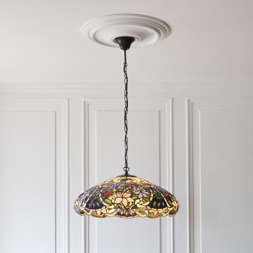 Endon 112193 - Ljuskrona i Tiffany-stil SULLIVAN med kedja, 3xE27/60W/230V Ø 57 cm