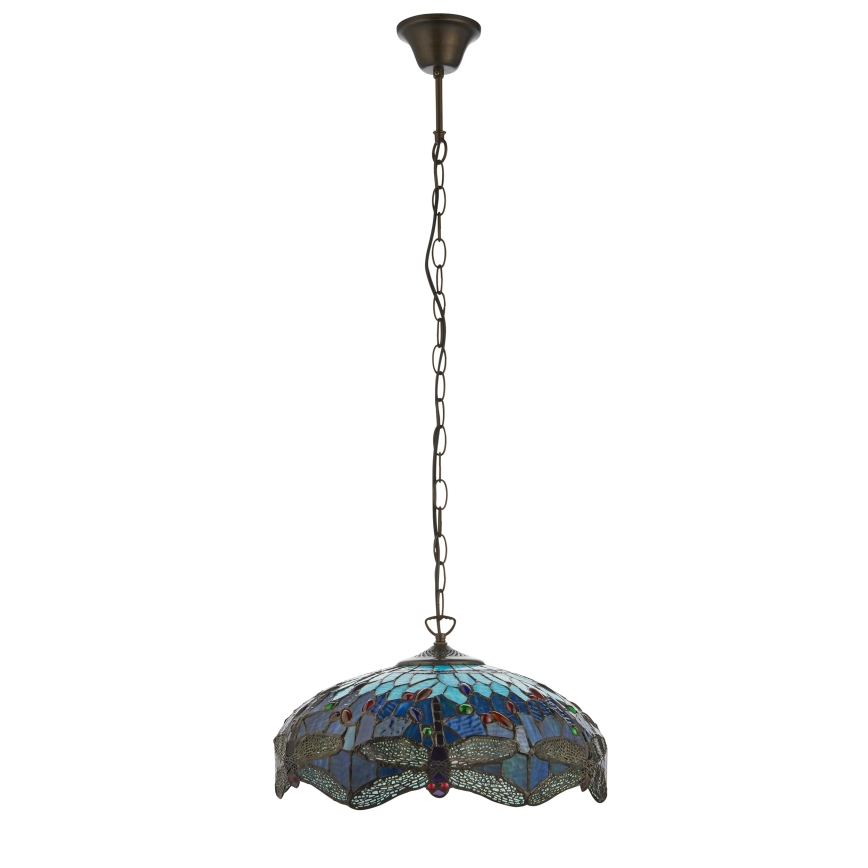 Endon 112195 - Tiffany DRAGONFLY taklampa med kedja 1xE27/60W/230V Ø 41 cm