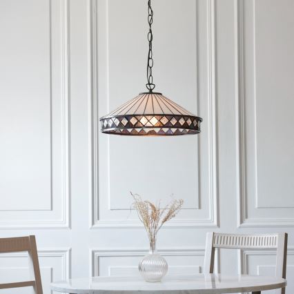 Endon 112196 - Kronlampa med kedja Tiffany FARGO 1xE27/60W/230V Ø 41,5 cm