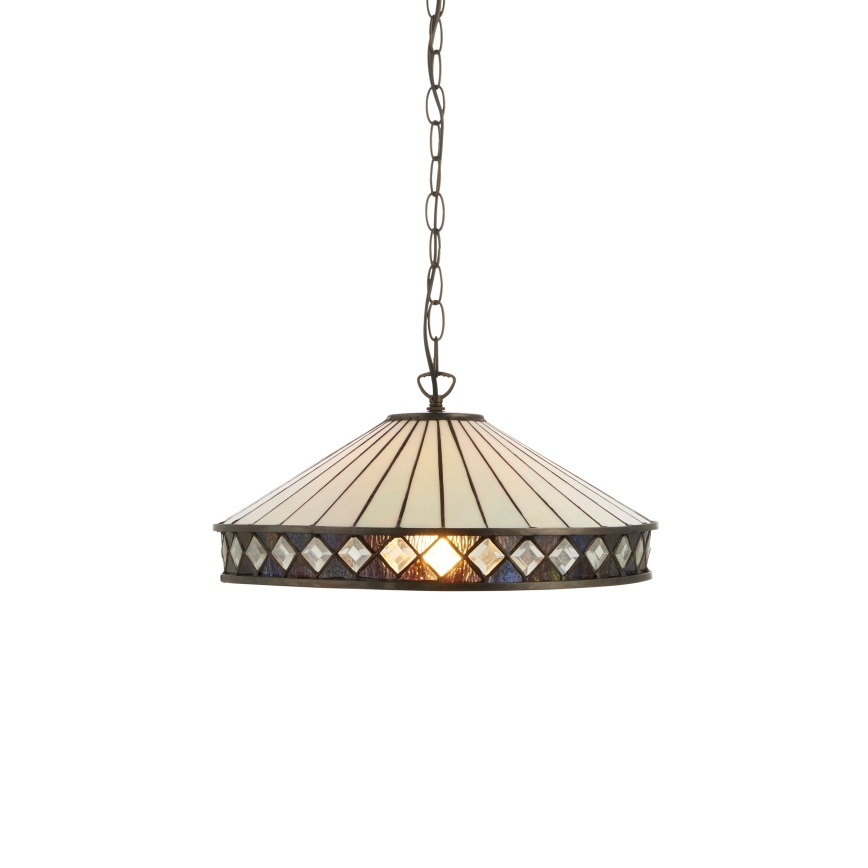 Endon 112196 - Kronlampa med kedja Tiffany FARGO 1xE27/60W/230V Ø 41,5 cm