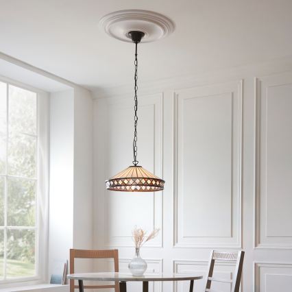 Endon 112196 - Kronlampa med kedja Tiffany FARGO 1xE27/60W/230V Ø 41,5 cm
