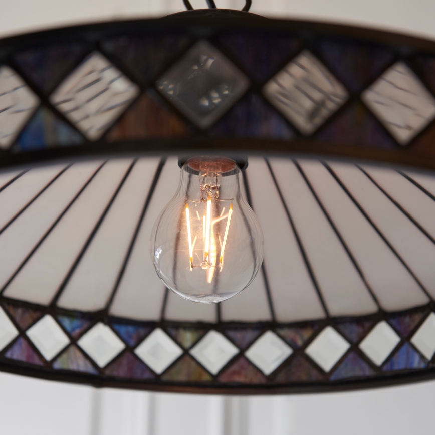 Endon 112196 - Kronlampa med kedja Tiffany FARGO 1xE27/60W/230V Ø 41,5 cm