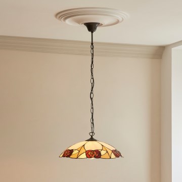 Endon 112197 - Taklampa med kedja Tiffany INGRAM 1xE27/60W/230V Ø 45 cm