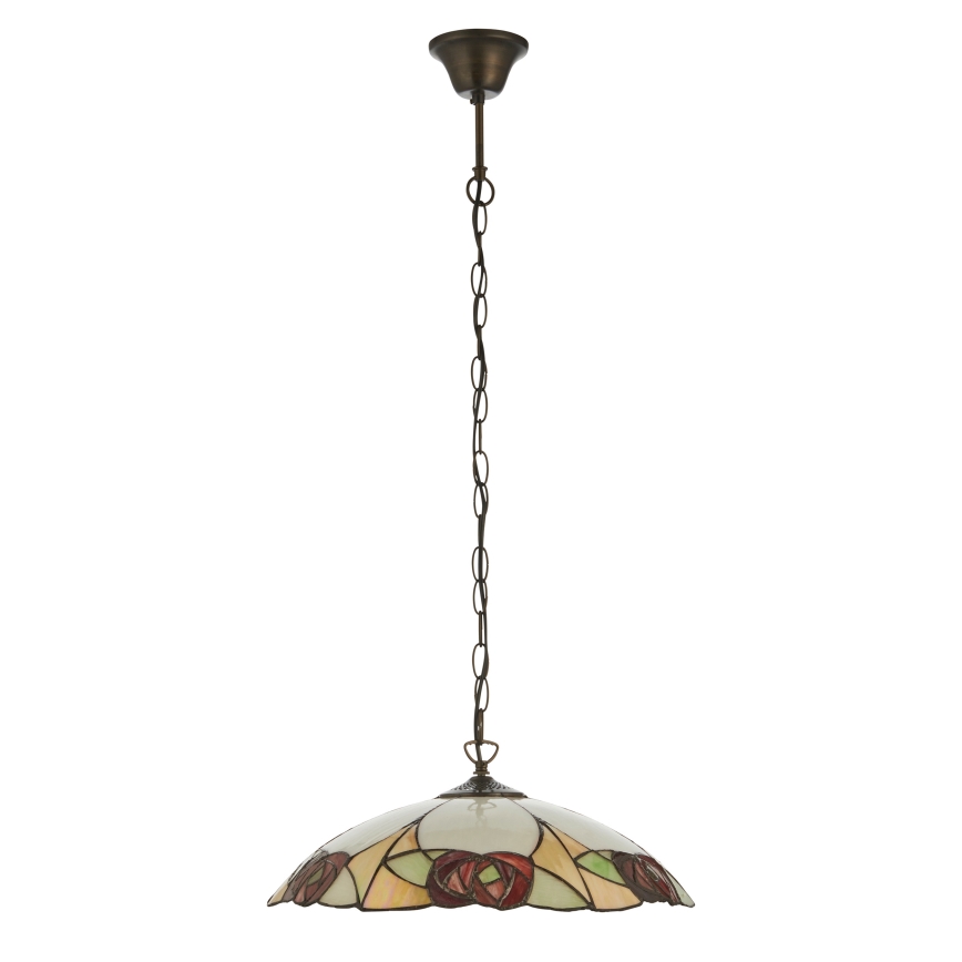 Endon 112197 - Taklampa med kedja Tiffany INGRAM 1xE27/60W/230V Ø 45 cm