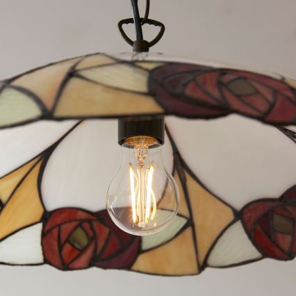 Endon 112197 - Taklampa med kedja Tiffany INGRAM 1xE27/60W/230V Ø 45 cm