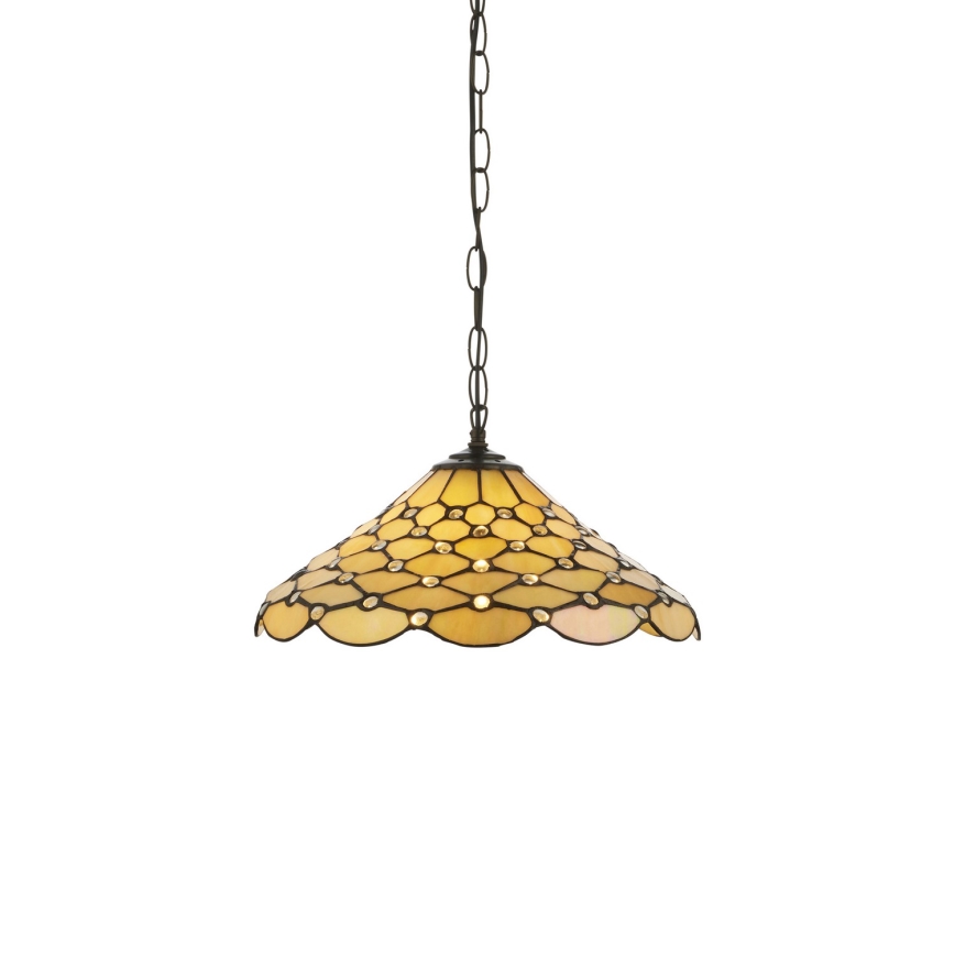 Endon 112226 - Ljuskrona med kedja Tiffany PEARL 1xE27/10W/230V Ø 45 cm