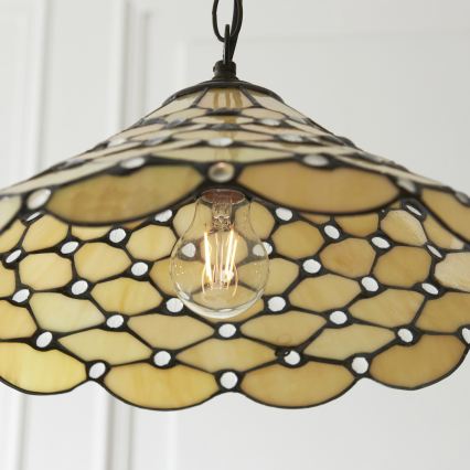 Endon 112226 - Ljuskrona med kedja Tiffany PEARL 1xE27/10W/230V Ø 45 cm