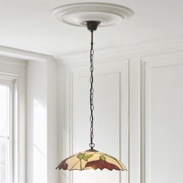 Endon 112246 - Ljuskrona på kedja Tiffany BOTANICA 1xE27/60W/230V Ø 45 cm