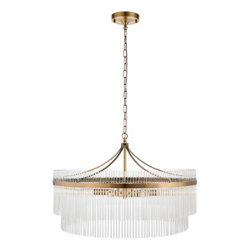 Endon 112574 - Kronlampa med kedja MARIETTA GRAND 7xE14/7W/230V mässing/klart glas