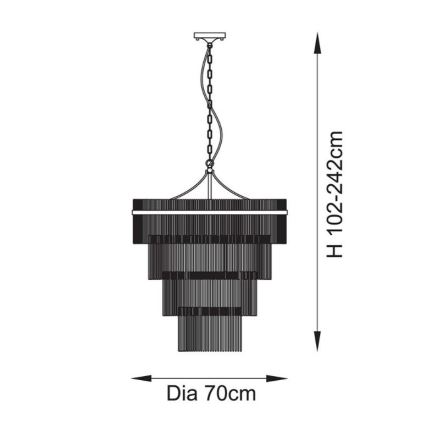 Endon 112576 - Ljuskrona på kedja MARIETTA 16xE14/6W/230V mässing/genomskinlig