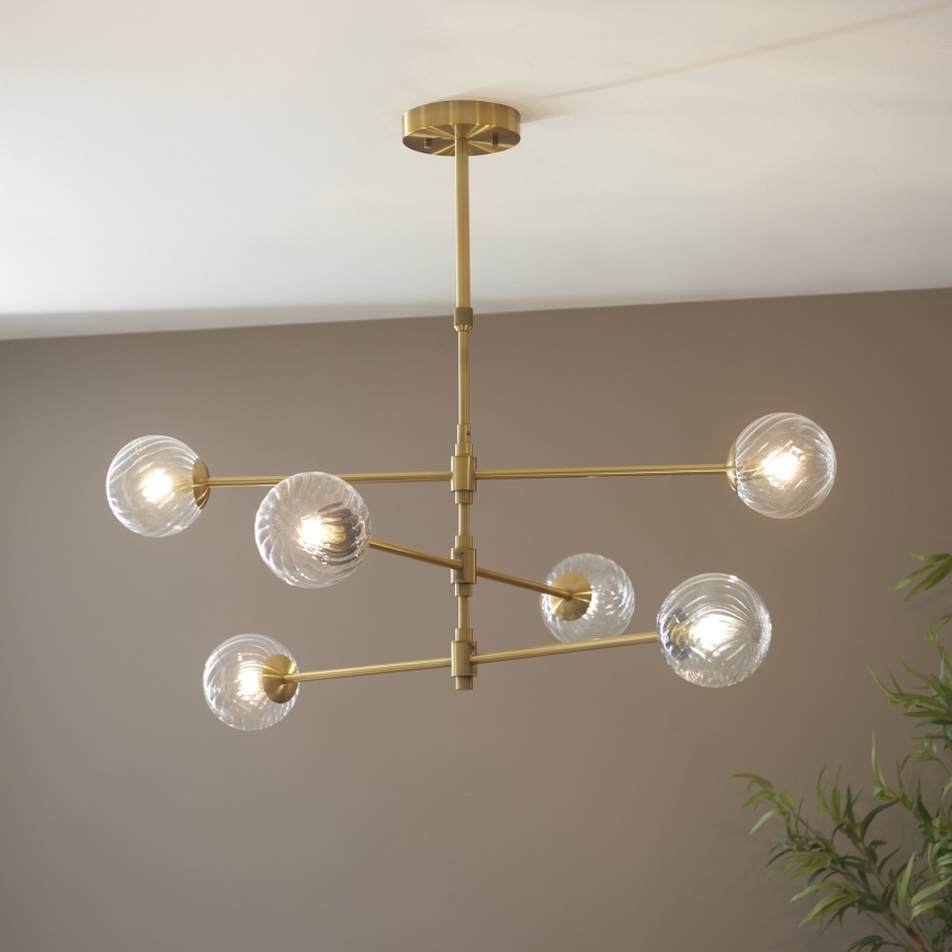 Endon 114039 - Ljuskrona med stång 6xG9/3,2W/230V guldfinish