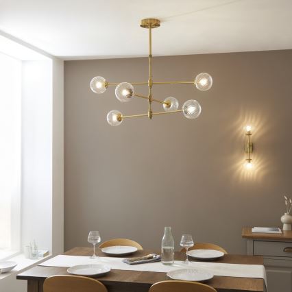 Endon 114039 - Ljuskrona med stång 6xG9/3,2W/230V guldfinish