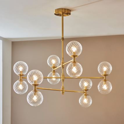 Endon 114041 - Taklampa på stång 12xG9/3,2W/230V, guld