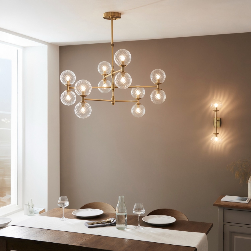 Endon 114041 - Taklampa på stång 12xG9/3,2W/230V, guld