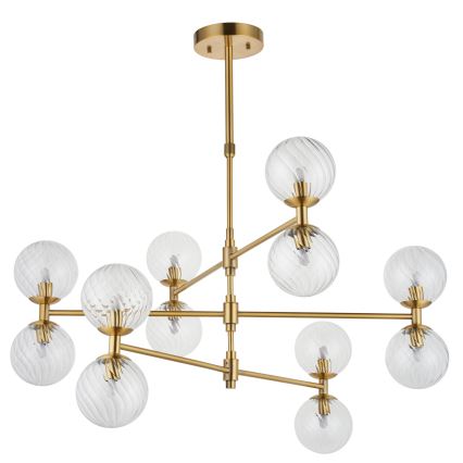 Endon 114041 - Taklampa på stång 12xG9/3,2W/230V, guld
