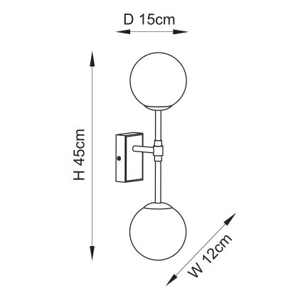 Endon 114042 - Vägglampa 2xG9/3,2W/230V guld