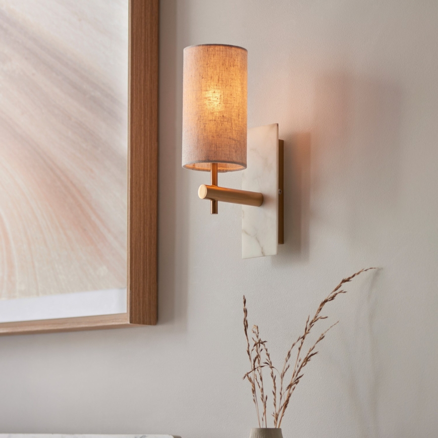 Endon 114201 - Vägglampa 1xE14/7W/230V beige/guld