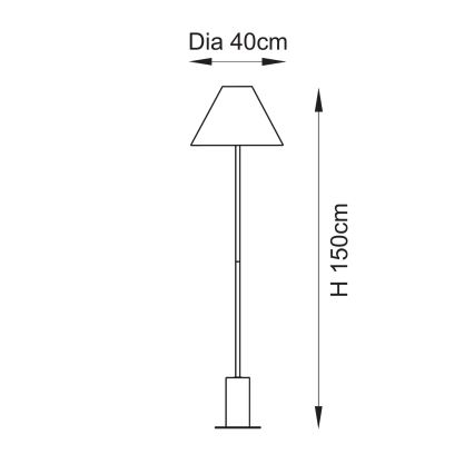 Endon 114209 - Golvlampa 1xE27/10W/230V beige/guld
