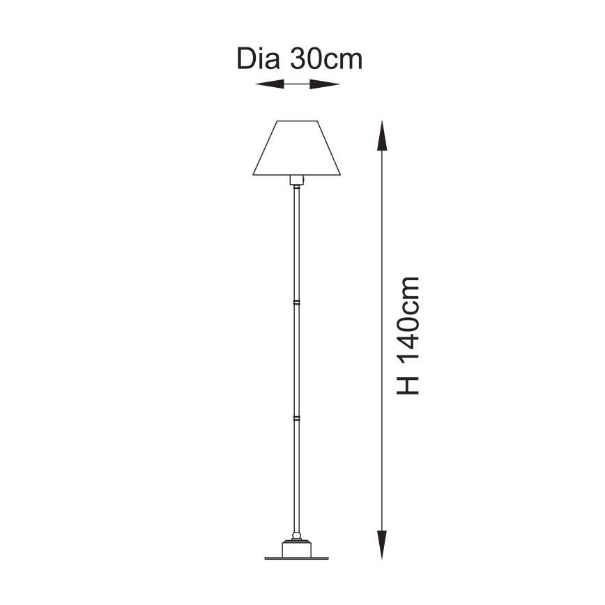 Endon 114785 - LED Dimbar uppladdningsbar golvlampa BURLEY LED/1,5W/5V 3600 mAh mässing/grå