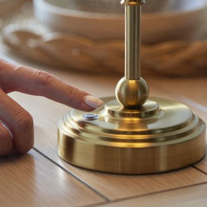 Endon 114804 - LED Ljusreglerad uppladdningsbar bordslampa BURLEY LED/1,5W/5V 3600 mAh mässing/rosa