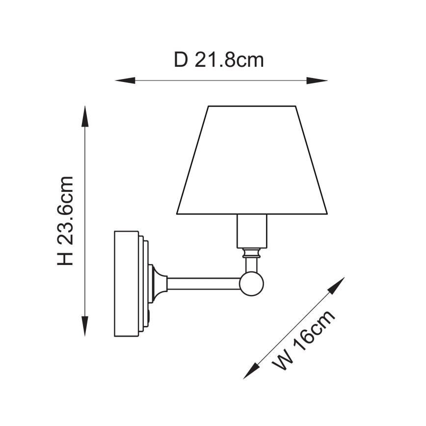 Endon 114830 - LED Ljusreglerad uppladdningsbar vägg lampa BURLEY LED/1,5W/5V 3600 mAh mässing/grädde