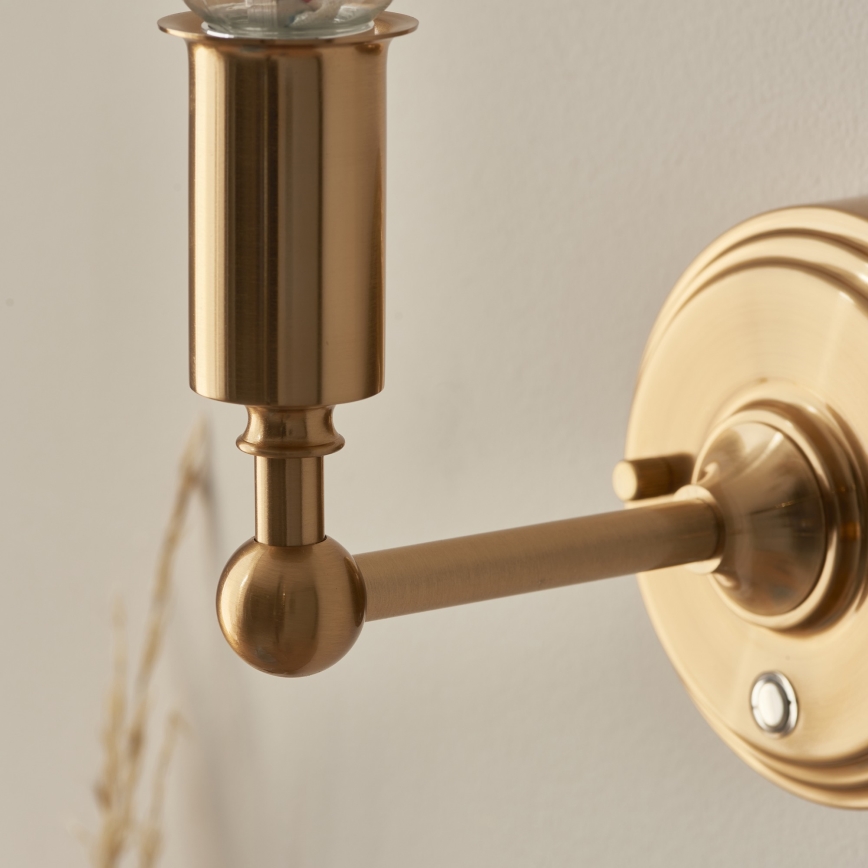 Endon 114831 - LED Ljusreglerad uppladdningsbar vägg lampa BURLEY LED/1,5W/5V 3600 mAh mässing/beige