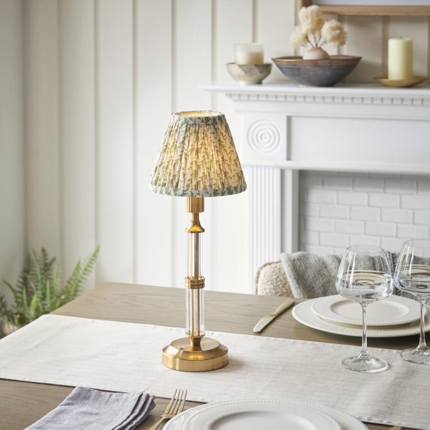 Endon 114838 - LED Ljusreglerad uppladdningsbar bordslampa MORTON LED/1,5W/5V 3600 mAh mässing/grön