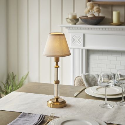 Endon 114849 - LED Ljusreglerad uppladdningsbar bordslampa MORTON LED/1,5W/5V 3600 mAh mässing/beige