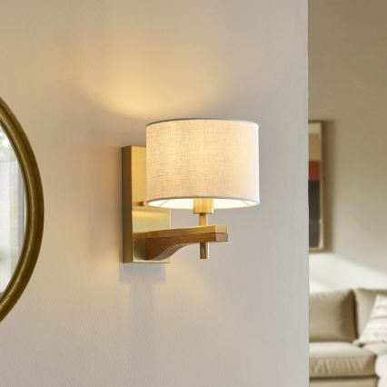 Endon 116995 - Vägglampa HEATHCLIFF 1xE14/7W/230V mässing/ask