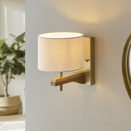 Endon 116995 - Vägglampa HEATHCLIFF 1xE14/7W/230V mässing/ask