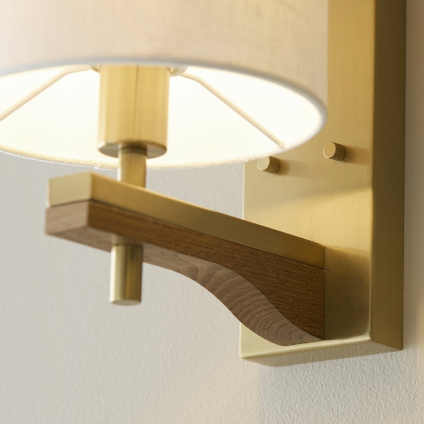 Endon 116995 - Vägglampa HEATHCLIFF 1xE14/7W/230V mässing/ask